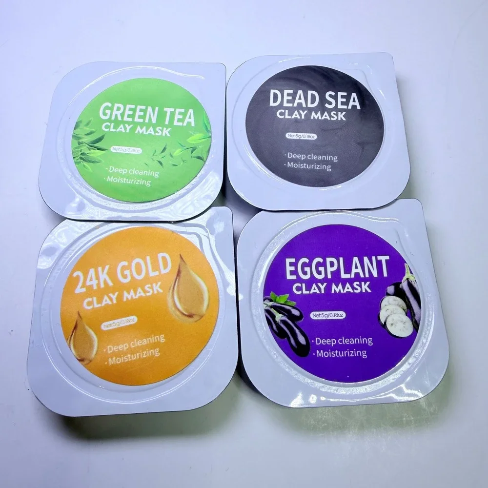 11pc Assorted Clay Face Mask Pods Dead Sea Eggplant 24K Gold Green Tea Avocado